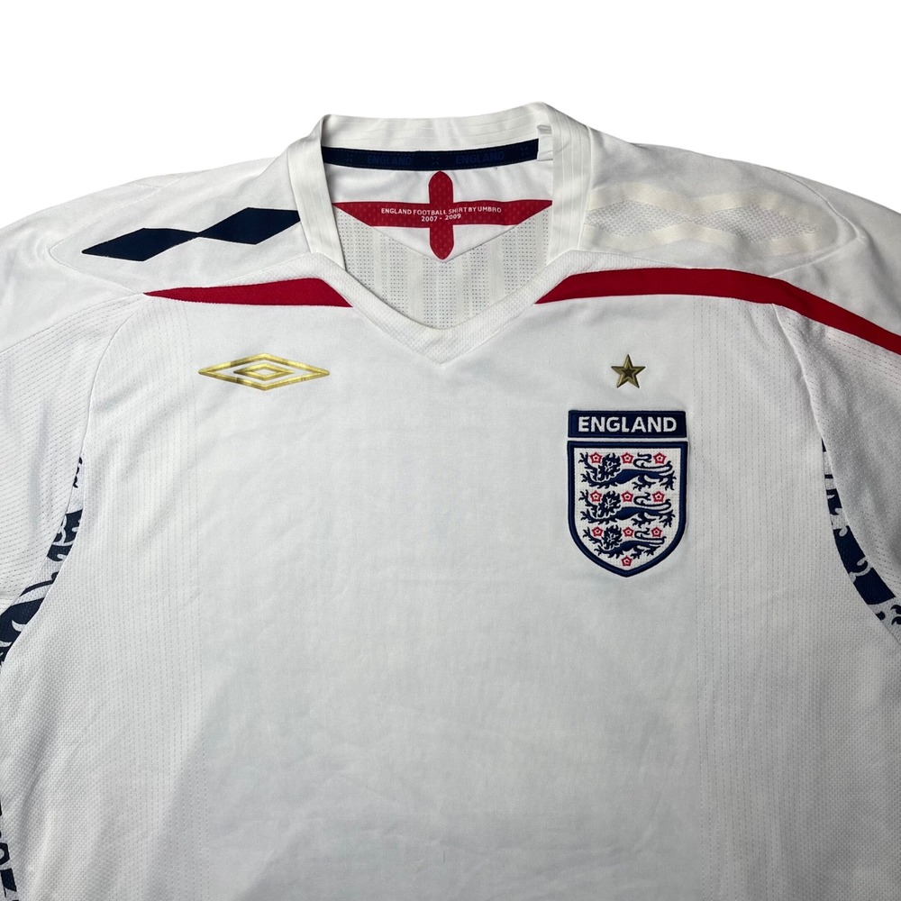 Umbro England Football Shirt Mens XL White 2007-2009 Home Soccer Jersey